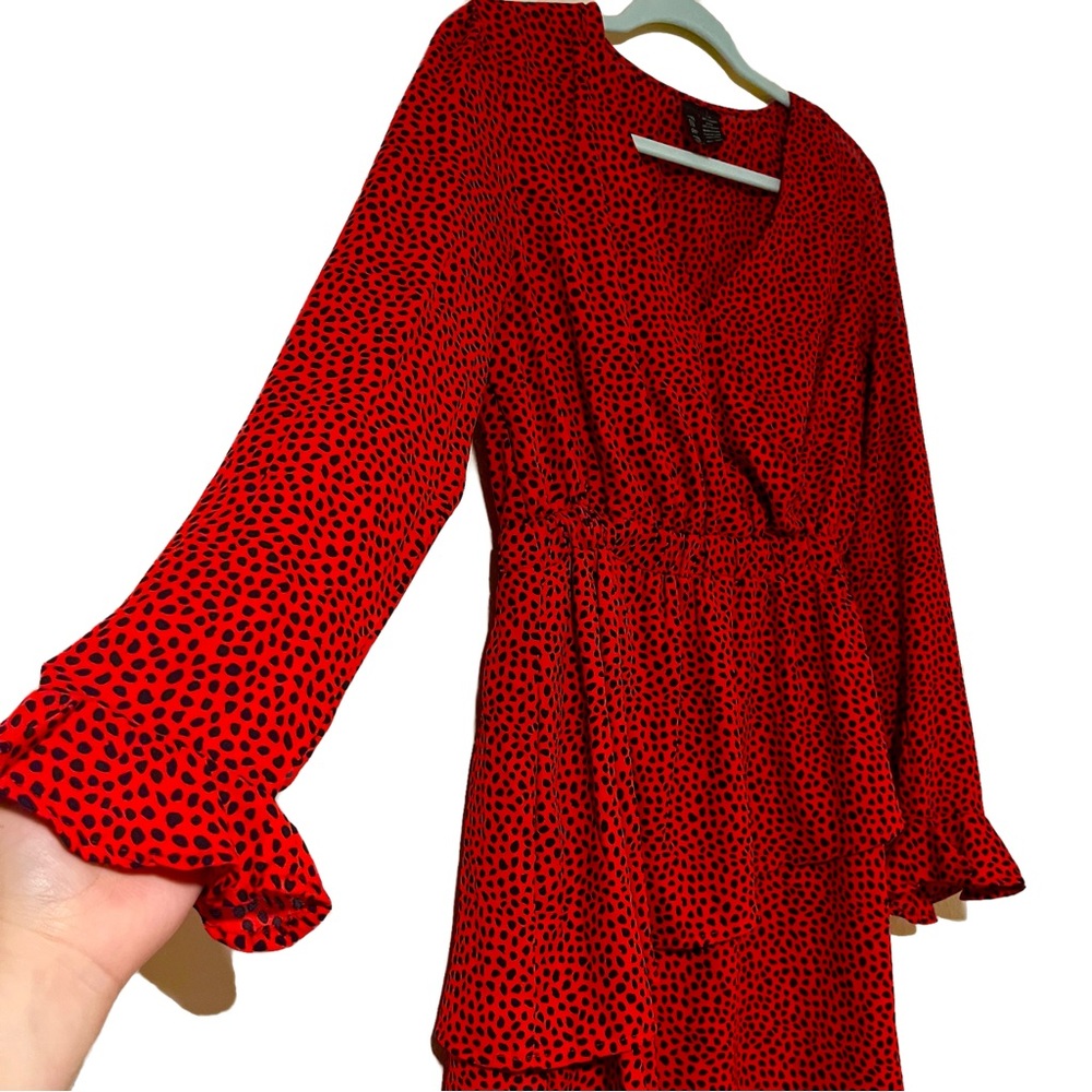 Fun & Flirt Red Ruffle Mini Dress